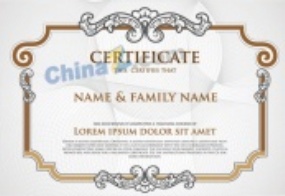 复古花纹边框证书矢量设计